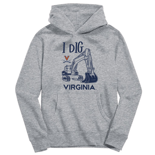 Virginia Cavaliers UVA Excavator Heather Grey Cotton Youth Hoodie