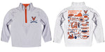 Virginia Cavaliers UVA Hand Sketched Vive La Fete Impressions Artwork White Boys Quarter Zip Pullover V1 - Vive La Fête - Online Apparel Store