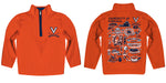 Virginia Cavaliers UVA Hand Sketched Vive La Fete Impressions Artwork  Orange Boys Quarter Zip Pullover V1 - Vive La Fête - Online Apparel Store