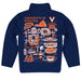 Virginia Cavaliers UVA Hand Sketched Vive La Fete Impressions Artwork Navy Boys Quarter Zip Pullover V1 - Vive La Fête - Online Apparel Store