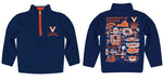 Virginia Cavaliers UVA Hand Sketched Vive La Fete Impressions Artwork Navy Boys Quarter Zip Pullover V1 - Vive La Fête - Online Apparel Store