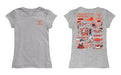 Virginia Cavaliers UVA Hand Sketched Vive La Fete Impressions Artwork Grey Girls Cotton Short Sleeve Tee - Vive La Fête - Online Apparel Store