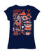 Virginia Cavaliers UVA Hand Sketched Vive La Fete Impressions Artwork Navy Girls Cotton Short Sleeve Tee - Vive La Fête - Online Apparel Store