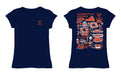 Virginia Cavaliers UVA Hand Sketched Vive La Fete Impressions Artwork Navy Girls Cotton Short Sleeve Tee - Vive La Fête - Online Apparel Store