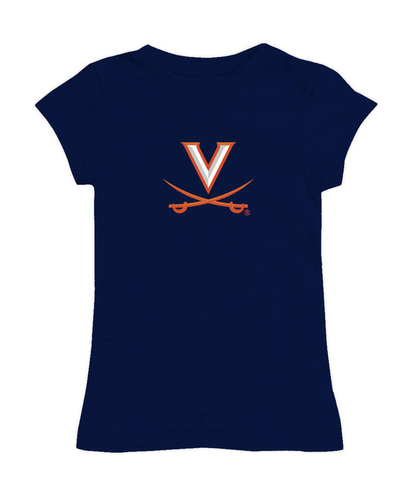 Virginia Cavaliers UVA Girl´s Fitted Cotton T-shirt Navy