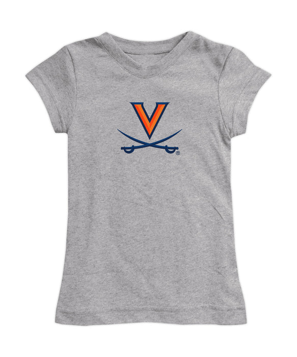 Virginia Cavaliers UVA Girl´s Fitted Cotton T-shirt Grey