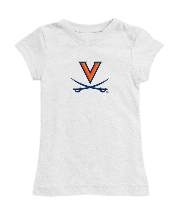 Virginia Cavaliers UVA Girl´s Fitted Cotton T-shirt White