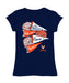 Virginia Cavaliers UVA Girl´s Fitted Cotton T-shirt Navy