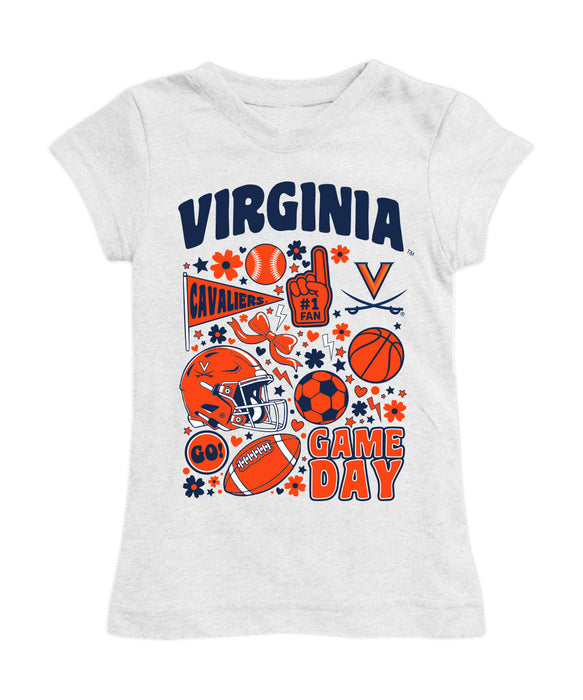 Virginia Cavaliers UVA Girl´s Fitted Cotton T-shirt White