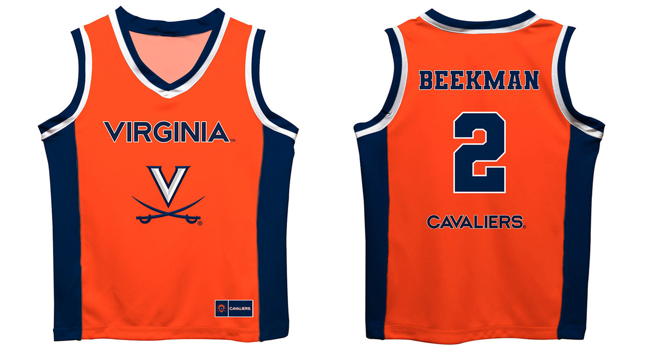 Virginia Cavaliers UVA Vive La Fete Reece Beekman Game Day Orange Boys Basketball Jersey - Vive La Fête - Online Apparel Store