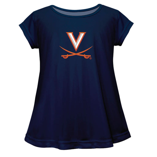 Virginia Cavaliers UVA Short Sleeve Youth Cotton Top Navy