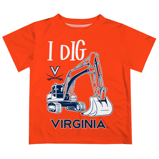 Virginia Cavaliers UVA Vive La Fete Excavator Boys Game Day Orange Short Sleeve Tee