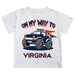 Virginia Cavaliers UVA Vive La Fete Monster Truck Boys Game Day White Short Sleeve Tee