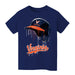 Virginia Cavaliers UVA Original Dripping Baseball Helmet Navy T-Shirt Cotton by Vive La Fete