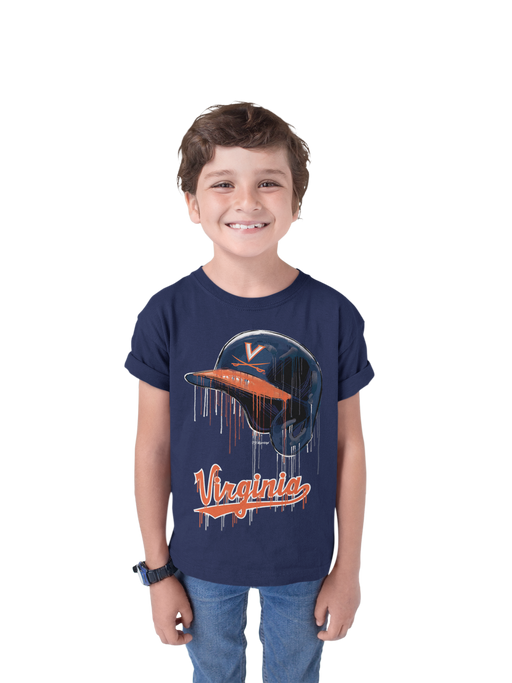 Virginia Cavaliers UVA Original Dripping Baseball Helmet T-Shirt Cotton by Vive La Fete - Vive La Fête - Online Apparel Store