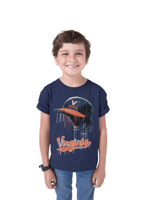 Virginia Cavaliers UVA Original Dripping Baseball Helmet T-Shirt Cotton by Vive La Fete - Vive La Fête - Online Apparel Store