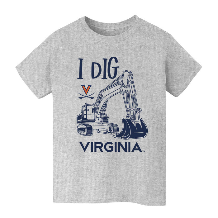 Virginia Cavaliers UVA Vive La Fete Excavator Heather Grey Cotton Short Sleeve Tee