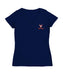 Virginia Cavaliers UVA Hand Sketched Vive La Fete Impressions Artwork Navy Women Cotton Short Sleeve V-Neck Tshirt
