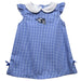 University of Wisconsin Stout Blue Devils UW Embroidered Royal Gingham A Line Dress