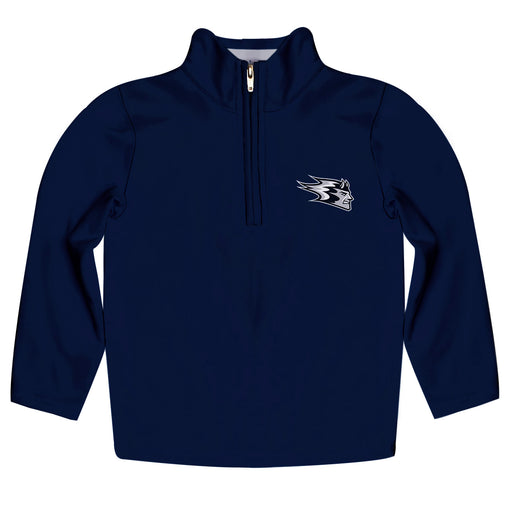 University of Wisconsin Stout Blue Devils UW  Vive La Fete Game Day Solid Navy Quarter Zip Pullover Sleeves