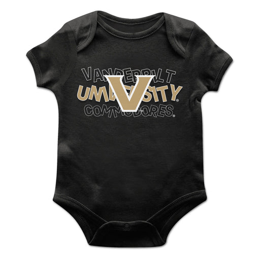 Vanderbilt University Commodores Vive La Fete Infant Game Day Black Short Sleeve Bodysuit
