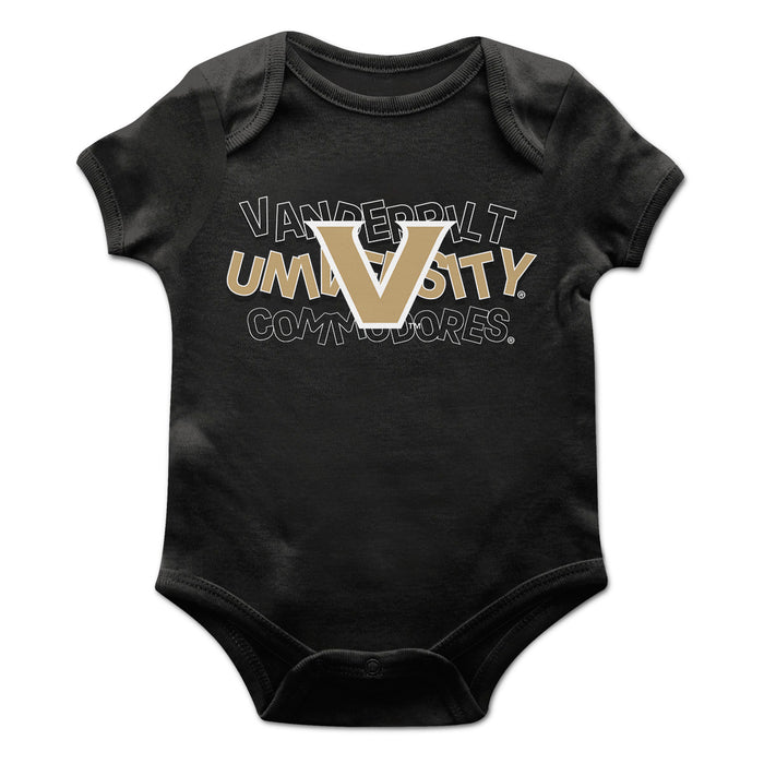 Vanderbilt University Commodores Vive La Fete Infant Game Day Black Short Sleeve Bodysuit