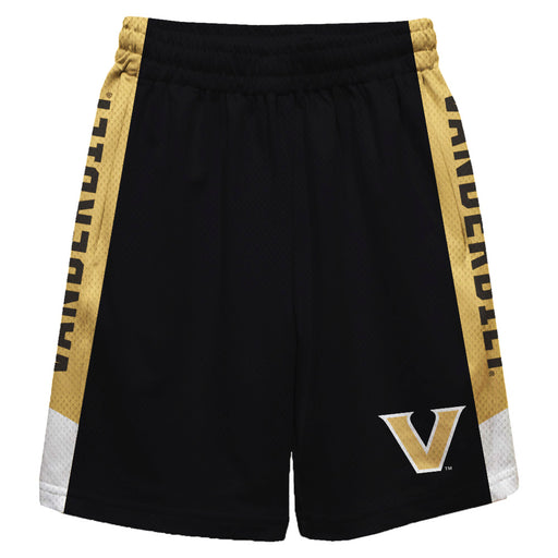 Vanderbilt Commodores Vive La Fete Game Day Black Stripes Boys Solid Gold Athletic Mesh Short