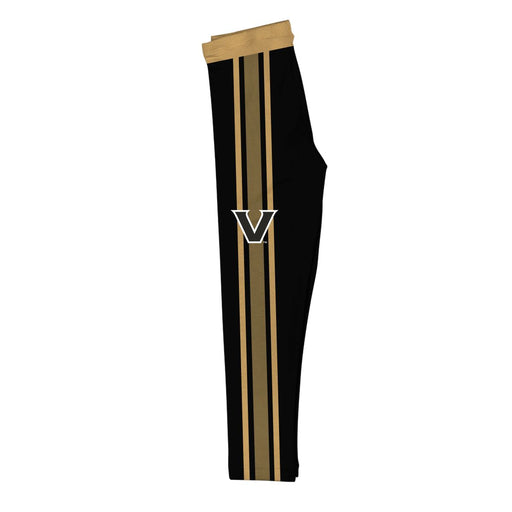 Vanderbilt University Commodores Vive La Fete Girls Game Day Black with Black Stripes Leggings Tights - Vive La Fête - Online Apparel Store