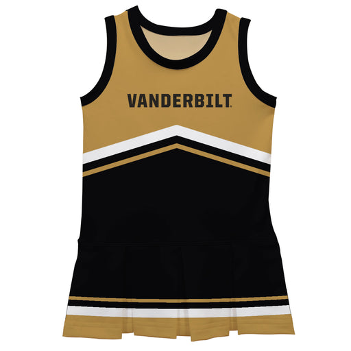 Vanderbilt University Commodores Vive La Fete Game Day Gold and Black Sleeveless Chearleader Dress