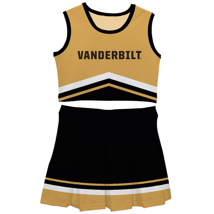 Vanderbilt University Commodores Vive La Fete Game Day Gold and Black Sleeveless Chearleader Set