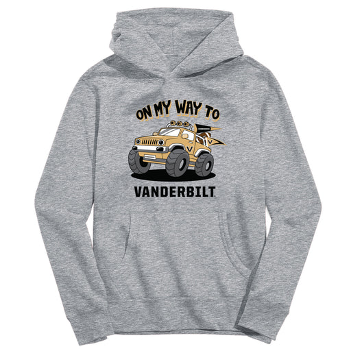 Vanderbilt University Commodores On My Way Monster Truck Heather Grey Cotton Youth Hoodie