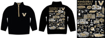 Vanderbilt University Commodores Hand Sketched Vive La Fete Impressions Artwork Black Boys Quarter Zip Pullover V1 - Vive La Fête - Online Apparel Store