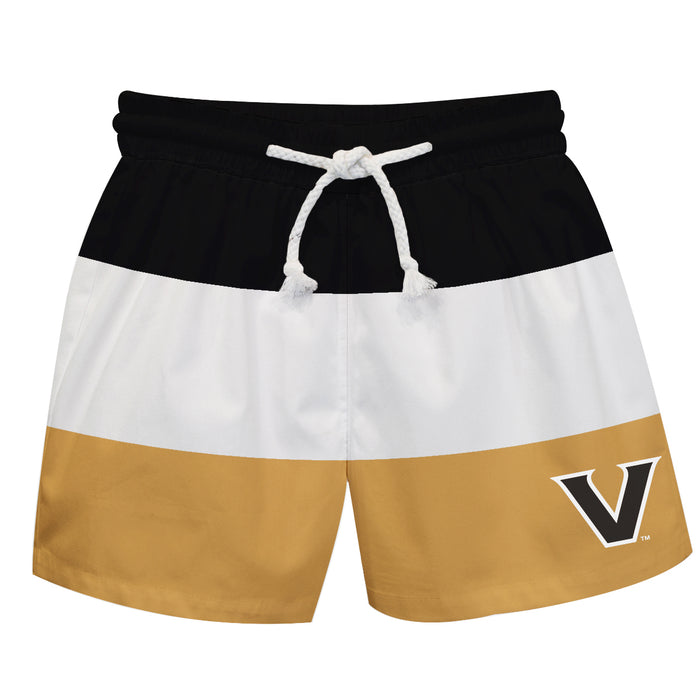 Vanderbilt University Commodores Vive La Fete Black Stripes Swimtrunks V1