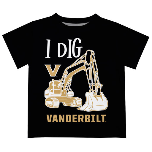 Vanderbilt University Commodores Vive La Fete Excavator Boys Game Day Black Short Sleeve Tee
