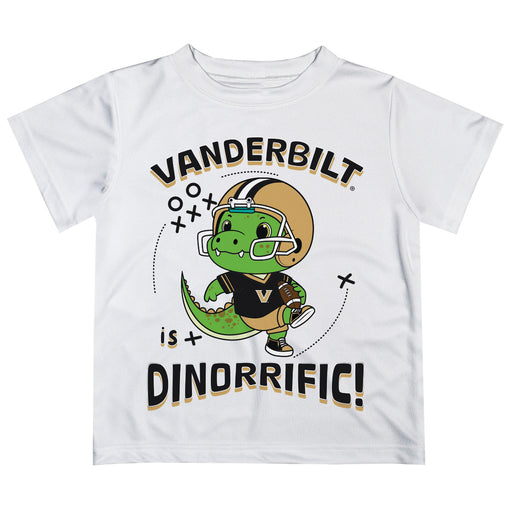 Vanderbilt University Commodores Vive La Fete Dinorrific Boys Game Day White Short Sleeve Tee
