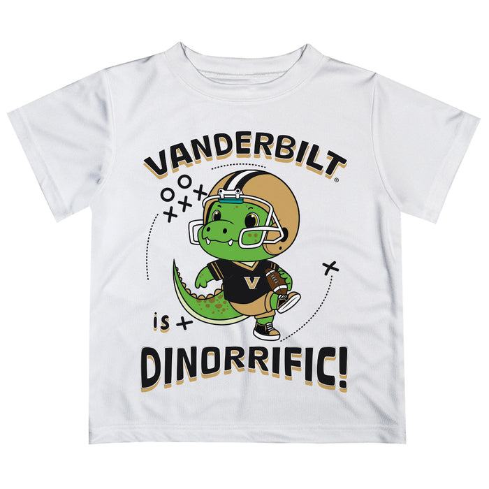 Vanderbilt University Commodores Vive La Fete Dinorrific Boys Game Day White Short Sleeve Tee