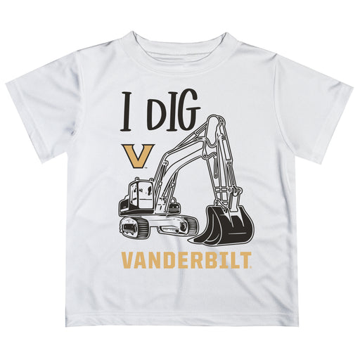 Vanderbilt University Commodores Vive La Fete Excavator Boys Game Day White Short Sleeve Tee
