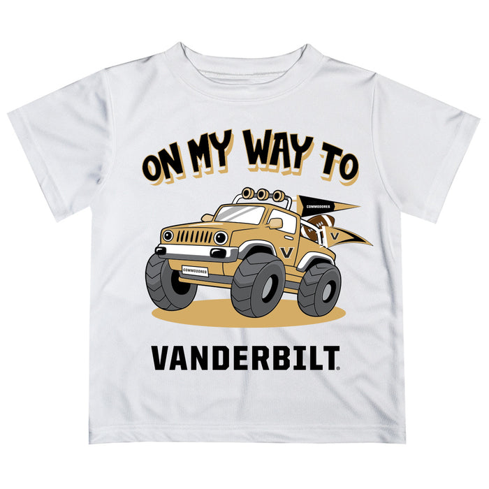 Vanderbilt University Commodores Vive La Fete Monster Truck Boys Game Day White Short Sleeve Tee