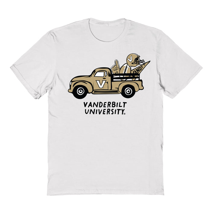 Vanderbilt University Commodores Hand Sketched Vive La Fete Impressions Truck Kids White Cotton T-shirt