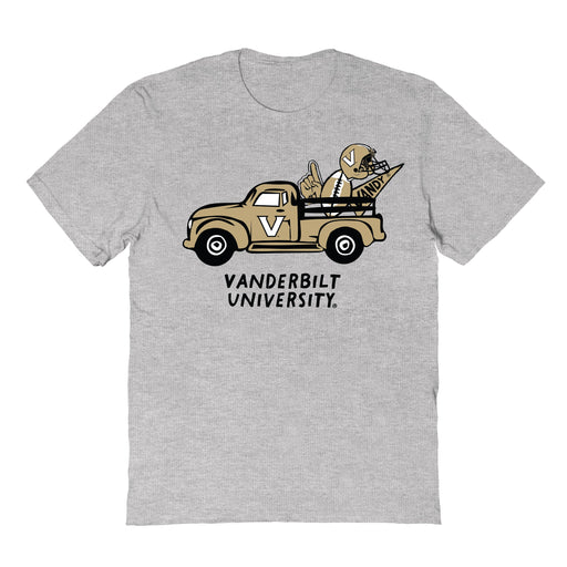 Vanderbilt University Commodores Hand Sketched Vive La Fete Impressions Truck Kids Grey Cotton T-shirt