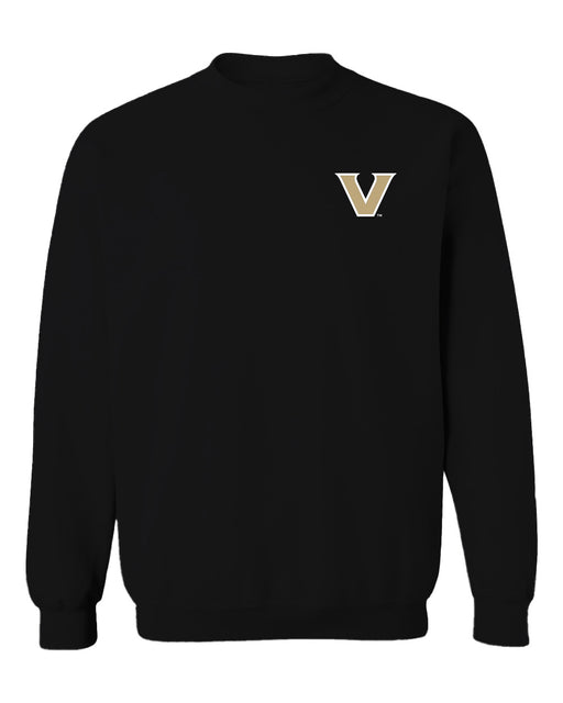 Vanderbilt University Commodores Hand Sketched Vive La Fete Impressions Black Cotton Crewneck Sweatshirt for Women