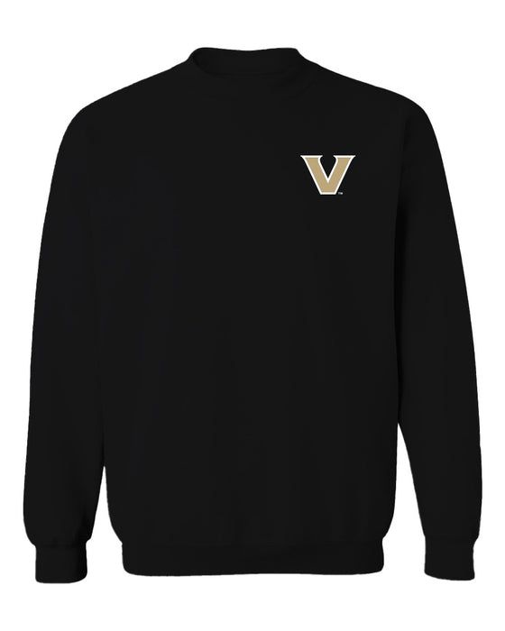 Vanderbilt University Commodores Hand Sketched Vive La Fete Impressions Black Cotton Crewneck Sweatshirt for Women