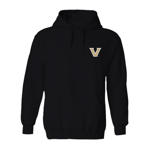 Vanderbilt University Commodores Hand Sketched Vive La Fete Impressions Black Hoodies for Women