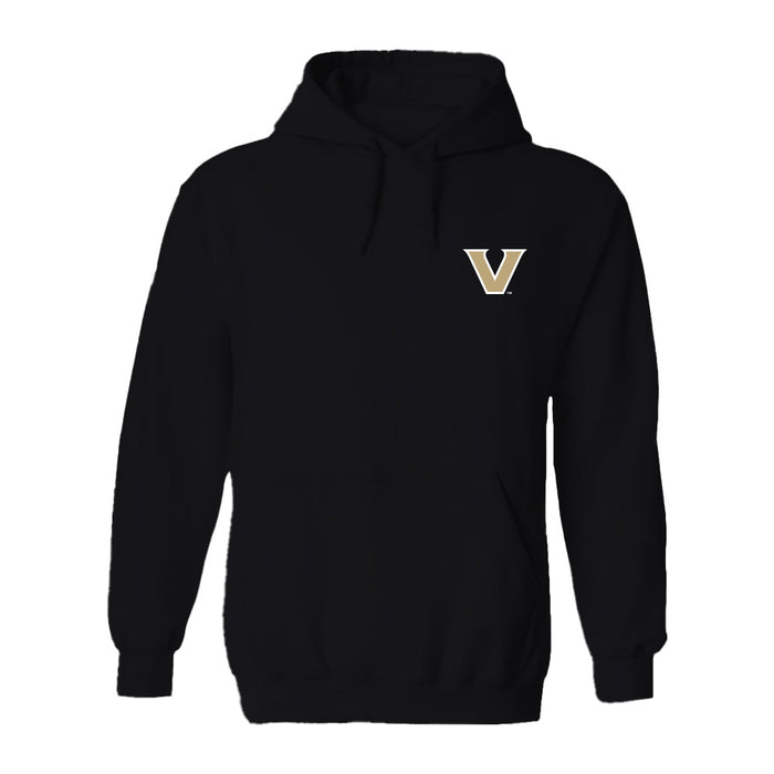 Vanderbilt University Commodores Hand Sketched Vive La Fete Impressions Black Hoodies for Women