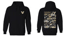Vanderbilt University Commodores Hand Sketched Vive La Fete Impressions Black Hoodies for Women - Vive La Fête - Online Apparel Store