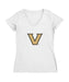Vanderbilt Commodores Women's V-neck Fitted Cotton T-Shirt White