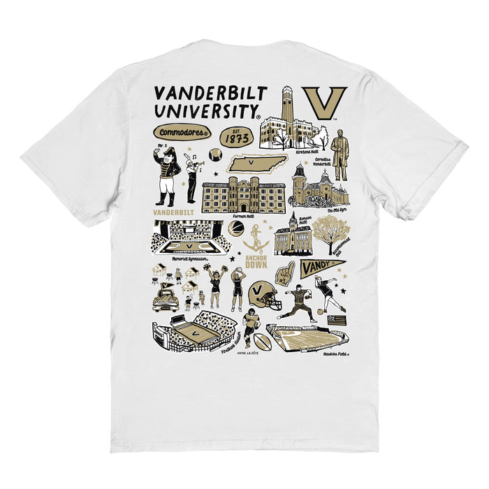 Vanderbilt Commodores Vive La Fete Impressions Artwork Black Womens Cotton Tshirt - Vive La Fête - Online Apparel Store