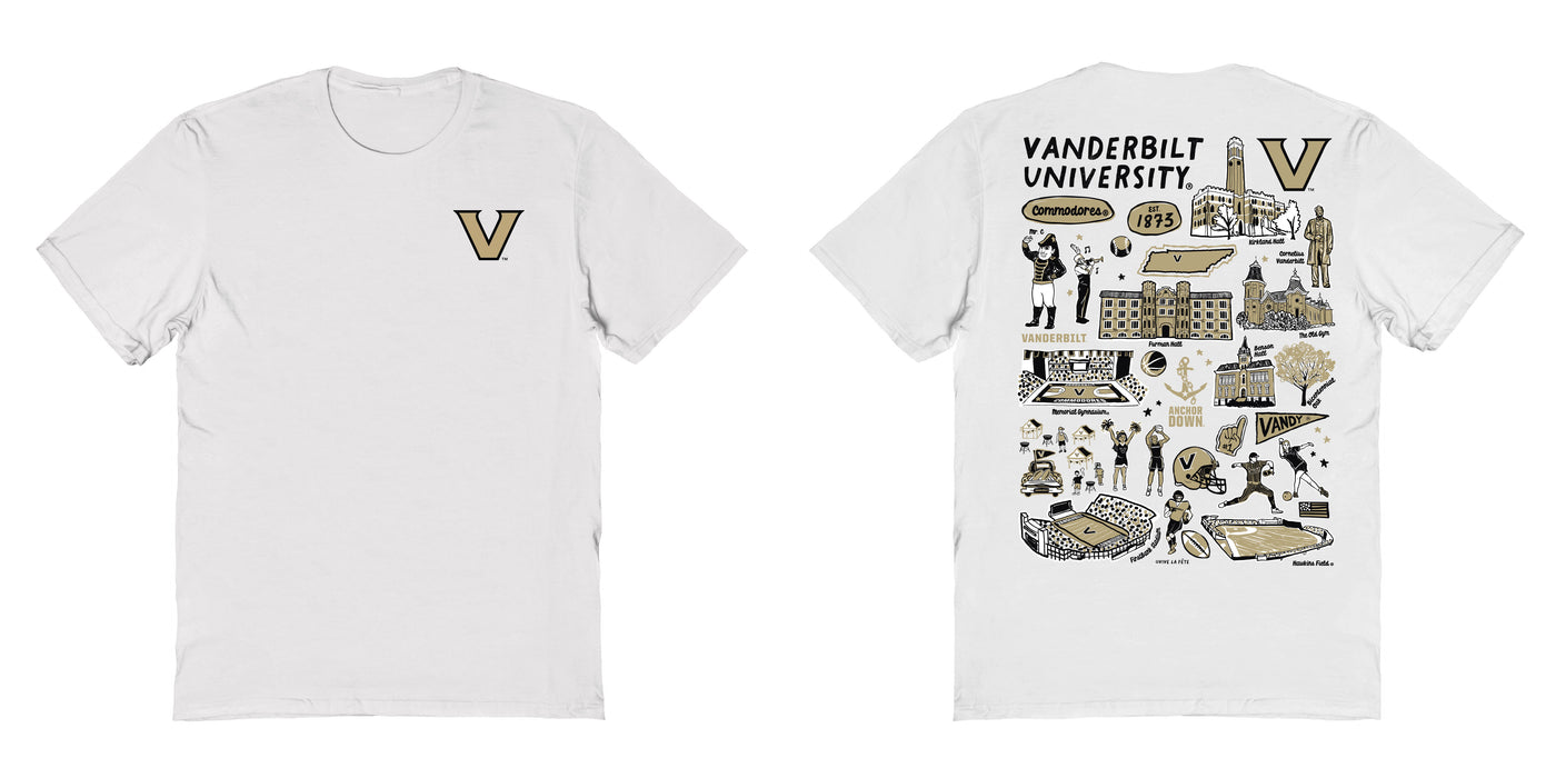 Vanderbilt Commodores Vive La Fete Impressions Artwork Black Womens Cotton Tshirt - Vive La Fête - Online Apparel Store