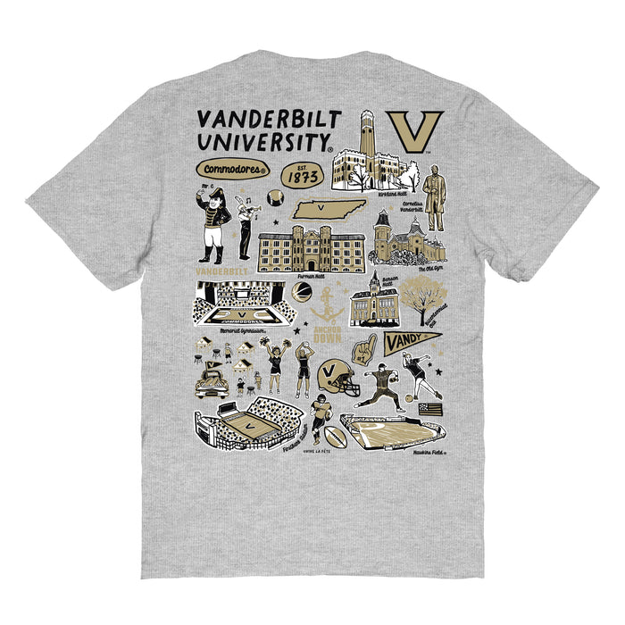 Vanderbilt Commodores Vive La Fete Impressions Artwork Black Womens Cotton Tshirt - Vive La Fête - Online Apparel Store