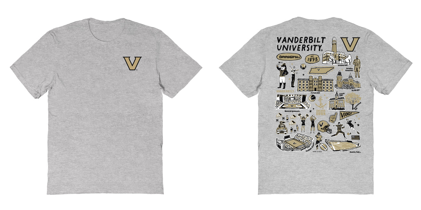 Vanderbilt Commodores Vive La Fete Impressions Artwork Black Womens Cotton Tshirt - Vive La Fête - Online Apparel Store